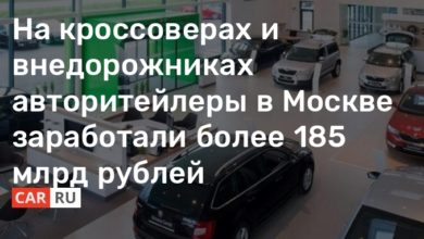 Photo of На кроссоверах и внедорожниках авторитейлеры в Москве заработали более 185 млрд рублей