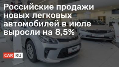 Photo of Российские продажи новых легковых автомобилей в июле выросли на 8,5%